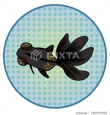 円形背景のついた金魚のイラスト 円形背景のついた金魚のイラスト 140554081