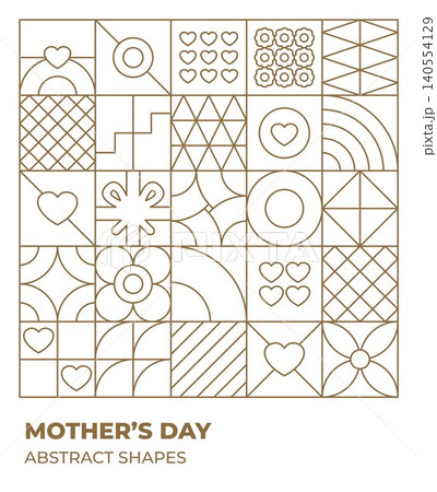 outline gold mothers day abstract shapes 140554129