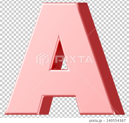 3D素材_アルファベット_A_ピンク 3D素材_アルファベット_A_ピンク 140554367