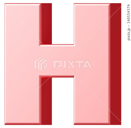 3D素材_アルファベット_H_ピンク 3D素材_アルファベット_H_ピンク 140554374