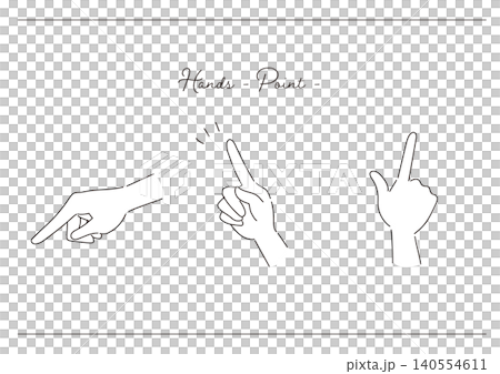 A set of line art illustrations featuring hands and pointing poses. A set of line art illustrations featuring hands and pointing poses. 140554611