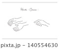 手・選ぶポーズの線画イラストセット 140554630