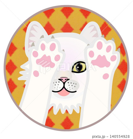 円形背景のついた猫のイラスト 円形背景のついた猫のイラスト 140554928