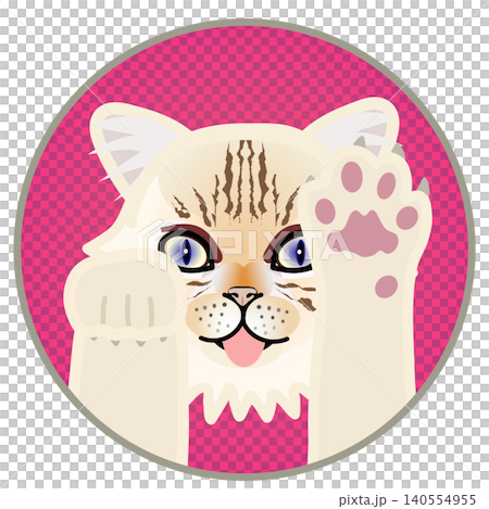 円形背景のついた猫のイラスト 円形背景のついた猫のイラスト 140554955