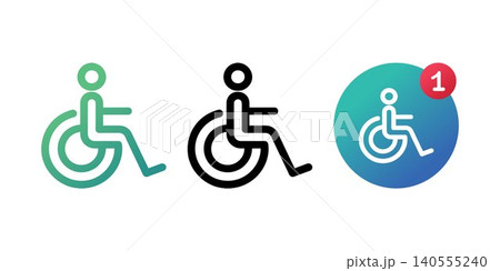 Wheelchair line icon Wheelchair line icon 140555240