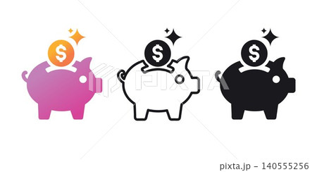 Piggy bank isolated icon vector Piggy bank isolated icon vector 140555256