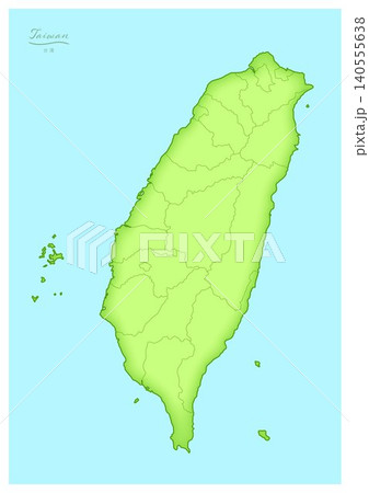 「台湾」立体感のある地図シリーズ。（周辺地域、行政区分, 白地図）TAIWAN, 140555638