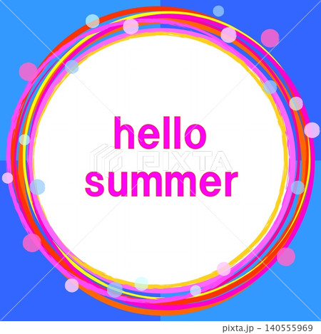 ハローサマー hello summer フレーム ドット ピンク オレンジ色 ホワイト ハローサマー hello summer フレーム ドット ピンク オレンジ色 ホワイト 140555969