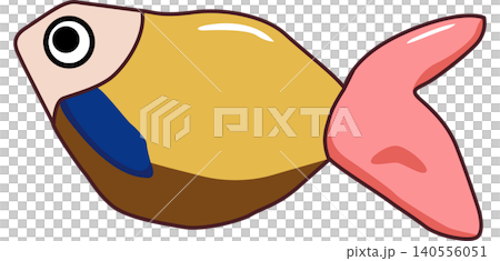 Cartoon yellow Fish Illustration a flat style Cartoon yellow Fish Illustration a flat style 140556051