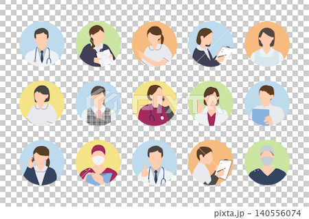 Icon set of healthcare professionals and hospital staff | Hospitals and clinics Icon set of healthcare professionals and hospital staff | Hospitals and clinics 140556074