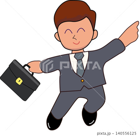 Businessman Celebrating Success With Briefcase Businessman Celebrating Success With Briefcase 140556125