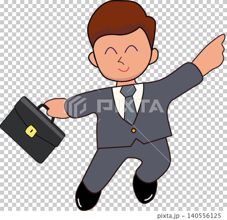 Businessman Celebrating Success With Briefcase Businessman Celebrating Success With Briefcase 140556125