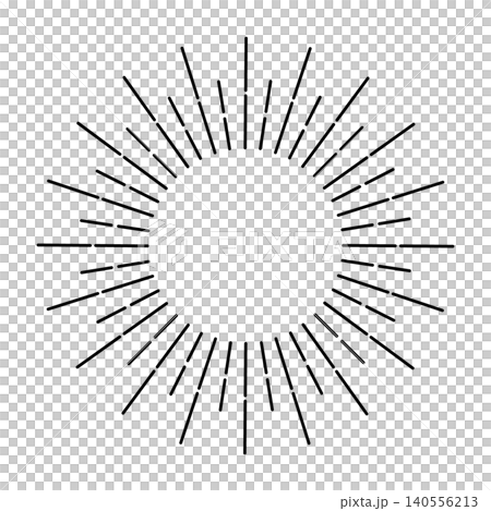 Monochrome circular line frame with converging lines, sunburst effect. Monochrome circular line frame with converging lines, sunburst effect. 140556213