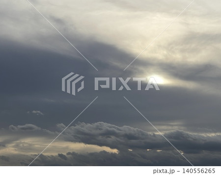 Overcast Sky and Rural Landscape at Sunset in Malaysia 140556265
