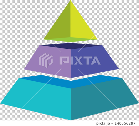 3d isometric Three Tiered Pyramid Diagram illustration 3d isometric Three Tiered Pyramid Diagram illustration 140556297