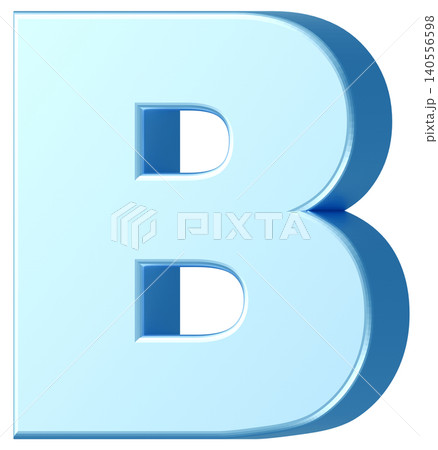 3D素材_アルファベット_B_水色 140556598