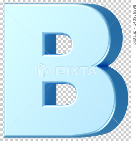 3D素材_アルファベット_B_水色 140556598