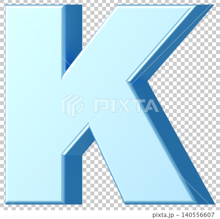 3D材質_字母_K_淺藍色 3D材質_字母_K_淺藍色 140556607