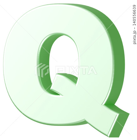 3D素材_アルファベット_Q_黄緑 3D素材_アルファベット_Q_黄緑 140556639