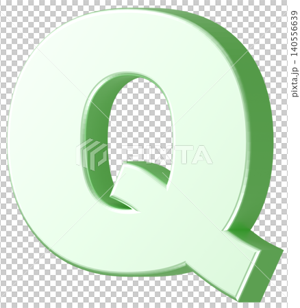 3D素材_アルファベット_Q_黄緑 3D素材_アルファベット_Q_黄緑 140556639