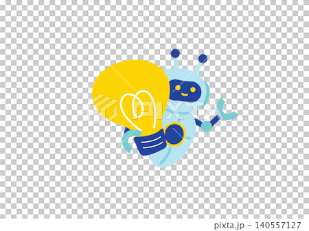 アイディアをくれるAIのイラスト 140557127