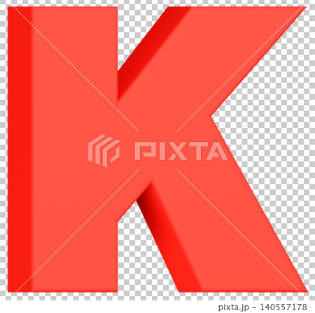 3D Material_Alphabet_K_Red 3D Material_Alphabet_K_Red 140557178
