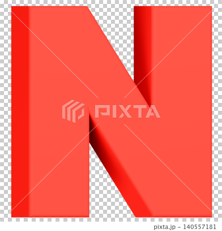 3D材質_字母_N_紅色 3D材質_字母_N_紅色 140557181