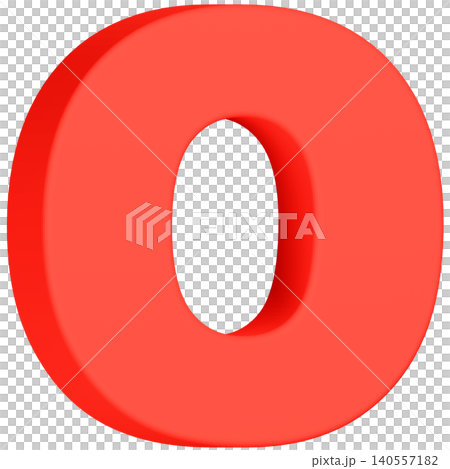 3D材質_字母O_紅色 140557182