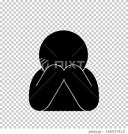 A simple pictogram of a depressed person A simple pictogram of a depressed person 140557413
