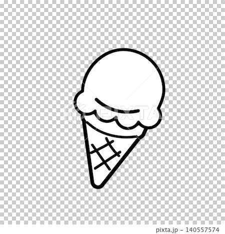 Monochrome flat illustration of ice cream; sweets; sweets material 140557574