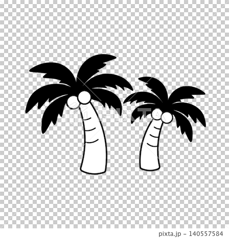 Simple monochrome illustration of a palm tree; summer theme; tropical. Simple monochrome illustration of a palm tree; summer theme; tropical. 140557584
