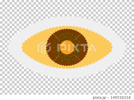 卵をのせたキーマカレーのイラスト 卵をのせたキーマカレーのイラスト 140558158