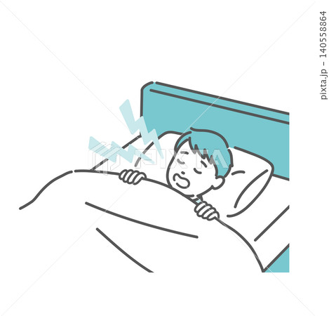 いびきをかいて眠る男の子のイラスト 140558864