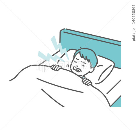 歯ぎしりをして眠る男の子のイラスト 歯ぎしりをして眠る男の子のイラスト 140558865