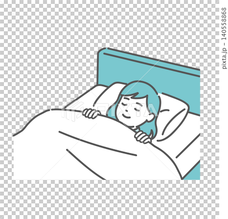一幅女孩熟睡的插圖。 一幅女孩熟睡的插圖。 140558868