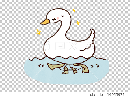 The swan swims gracefully beneath the surface, its legs moving frantically (unseen effort, hidden struggles). The swan swims gracefully beneath the surface, its legs moving frantically (unseen effort, hidden struggles). 140559754