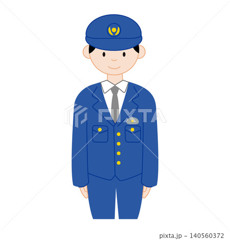 警察官の制服姿の男性のイラスト・主線なし 警察官の制服姿の男性のイラスト・主線なし 140560372