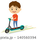 電動キックボードに乗る男性のイメージイラスト 140560394