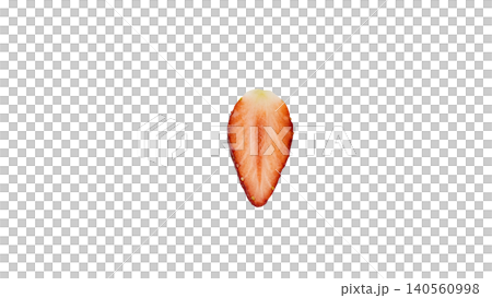 Strawberry cross-section, transparent background, macro photography, fruit pulp, food ingredient 140560998