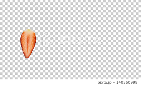 Strawberry cross-section, transparent background, macro photography, fruit pulp, food ingredient 140560999