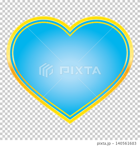 Gold-rimmed light blue medal (heart) 140561683