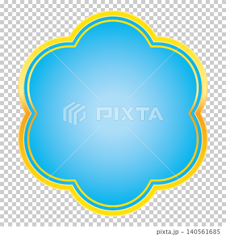金縁の水色メダル(花1) 金縁の水色メダル(花1) 140561685