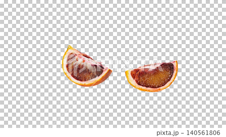 Blood orange, Moro, cut cross-section, flesh, macro, transparent background material. Blood orange, Moro, cut cross-section, flesh, macro, transparent background material. 140561806