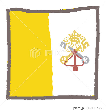 手描きのバチカン市国国旗 手描きのバチカン市国国旗 140562365