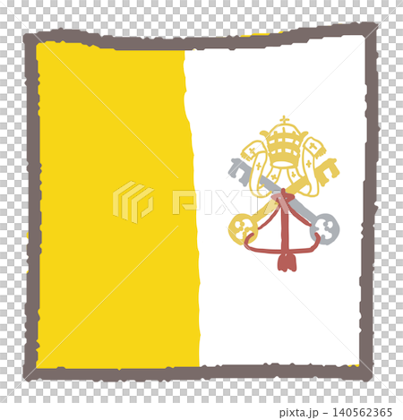 手描きのバチカン市国国旗 手描きのバチカン市国国旗 140562365