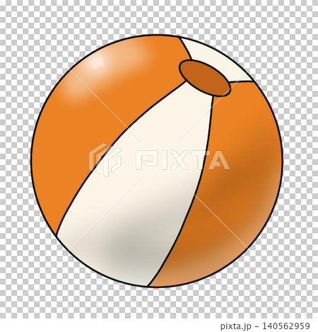 Beach ball, orange, realistic, transparent 140562959