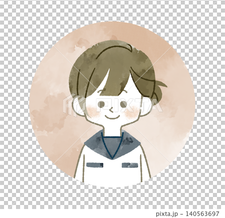 Icon of a smiling female student - watercolor 140563697