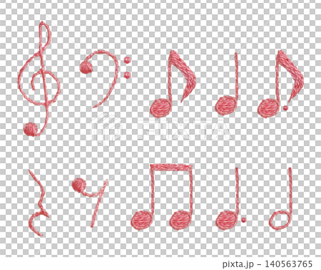 [Musical Note Set] Hand Embroidery Illustration Materials 140563765