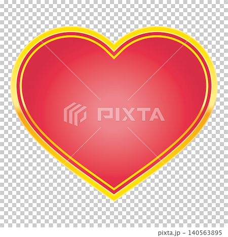 A red medal with a gold border (heart) 140563895