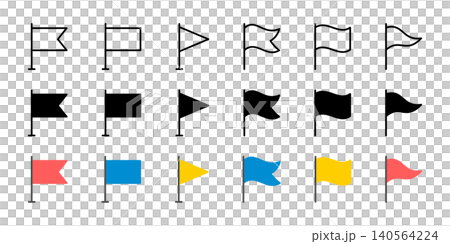 Flag icon set for golf goals Flag icon set for golf goals 140564224